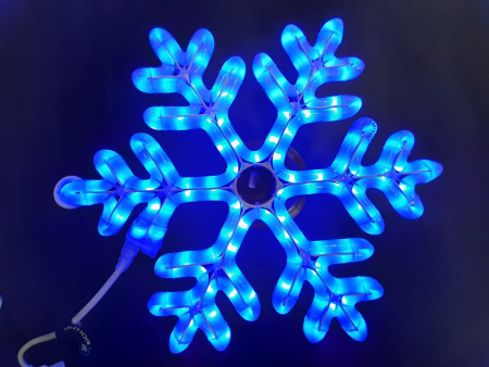 Светодиодная снежинка Rich LED, синий, дюралайт на металлокаркасе, 40 см, 144 LED, 220 B. RL-SFDLM40-B