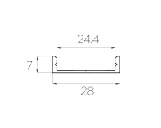 Профиль накладной алюминиевый LC-LP-0728-2 Anod Профиль накладной алюминиевый LC-LP-0728-2 Anod