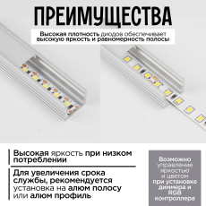Светодиодная лента KS-5050-12v-14,4-60-RGB-IP20, LEDRUS