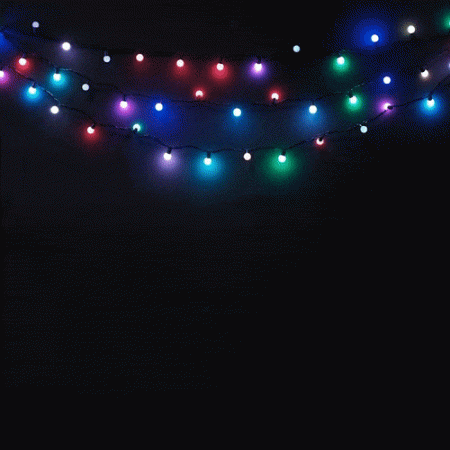 Гирлянда «Шарики» 10м Разноцветная с Мерцанием 8В, Диаметр Шарика 18мм, 100 LED, Провод Черный Каучук, IP54