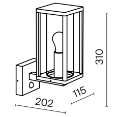 Настенный светильник (бра) Cell E27x1 15Вт IP65, O452WL-01GFSR