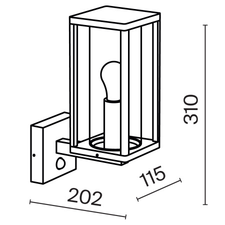 Настенный светильник (бра) Cell E27x1 15Вт IP65, O452WL-01GFSR