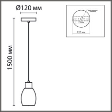 6562/1A MODERNI LN25 черный, золотой/прозрачный/металл/стекло Подвес E27 1*40W 220V ICE