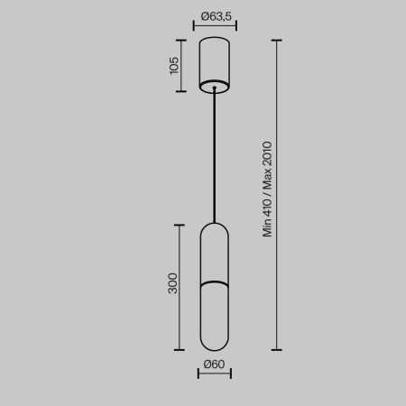 Подвесной светильник Mist 3000К 12Вт 125°, P101PL-L300-12W3K-BS