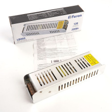 Трансформатор электронный для светодиодной ленты 200W 12V (драйвер), LB009 FERON