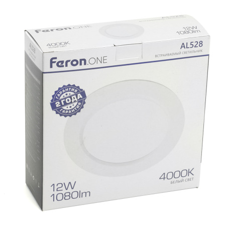 Светодиодный светильник Feron.ONE AL528 встраиваемый 12W 4000K белый