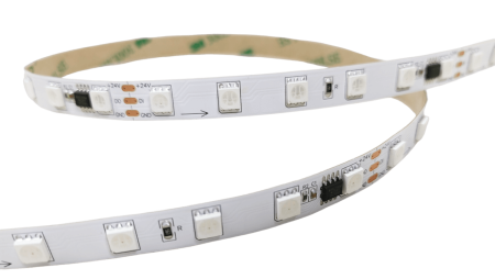 Лента светодиодная SPI, 5050, 60 LED/м, 14,4 Вт/м, 24В , IP20, Цвет: RGB, SWG5PT60-24-14,4-WS2811RGB, 032669
