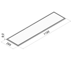Светодиодная панель 1195x295x10 мм 38 Ватт с серой рамкой 3000К
