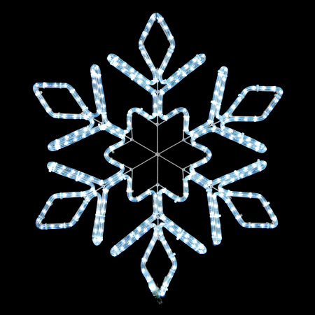 Светодиодная Снежинка Ø1,15м Белая, Дюралайт на Металлическом Каркасе, IP54