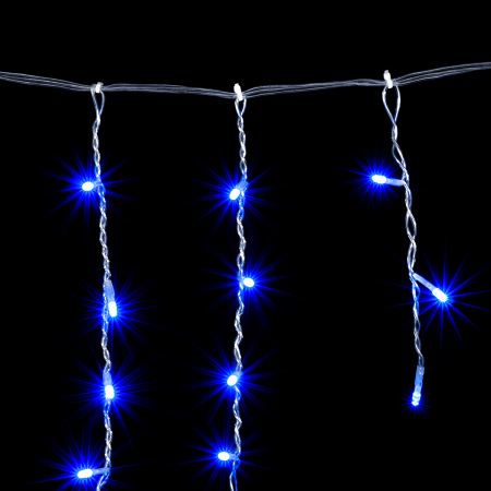 Гирлянда Бахрома 4,9 x 0,5 м Синяя 220В, 240 LED, Провод Прозрачный ПВХ, IP54