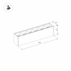 Светильник MAG-LASER-45-L160-6W Warm3000 (BK, 15 deg, 24V) (Arlight, IP20 Металл, 3 года)