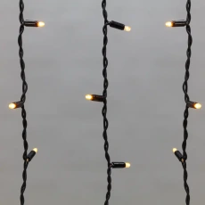Гирлянда светодиодная Бахрома (Айсикл) 4,0х0,6м 128 LED ЖЕЛТЫЙ черный каучук 2,3мм IP67 постоянное свечение 230В