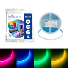 Светодиодная COB лента Feron LS531 480SMD(2110) 14Вт/м 24V 5000*8*1.8мм RGB, IP20
