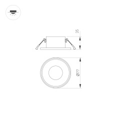 Корпус PLURIO-BASE-BUILT-R77 (BK, 1-2, 200mA) (Arlight, IP20 Металл, 3 года)