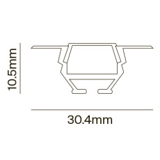 Алюминиевый профиль встраиваемый 30x10, ALM010S-2M