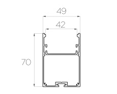Профиль для светодиодной ленты накладной алюминиевый LC-LP-7050-2 Anod