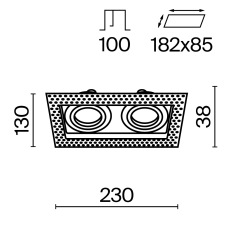 Встраиваемый светильник Atom GU10 2x50Вт DL003-02-W