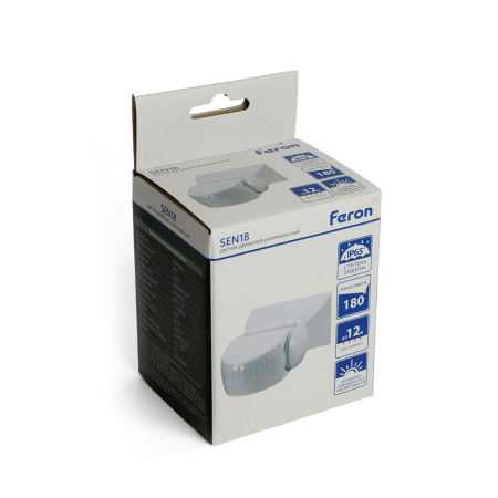 Датчик движения 1200W 12m 180° белый, SEN18
