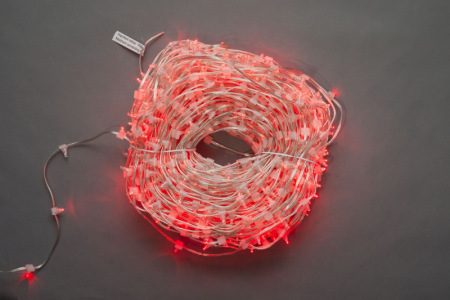 LED-LP-15СМ-100M-12V-R, Красный цвет, прозрачный провод (без колпачка)