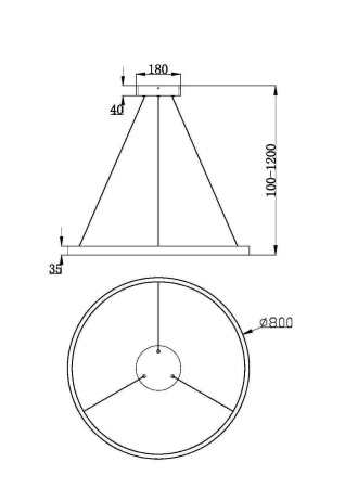 Подвесной светильник Rim 3000K 51Вт MOD058PL-L42W3K