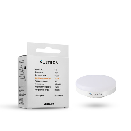 Светодиодная лампа GX53 9W Voltega 7772