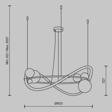Подвесной светильник Oasis 3000К 53Вт, MOD289PL-L53BS3K