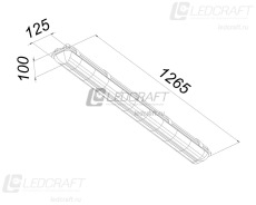 Универсальный офисный светодиодный светильник Батон 40 Вт IP65 1265x125x100 мм 6000К Прозрачный