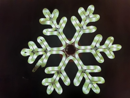 Светодиодная снежинка Rich LED, белая, дюралайт на металлокаркасе, 40 см, 144 LED, 220 B. RL-SFDLM40-W