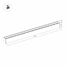 Светильник MAG-LASER-45-L480-18W Warm3000 (BK, 15 deg, 24V) (Arlight, IP20 Металл, 3 года)