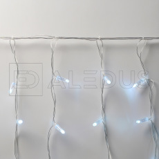 Занавес ALEDUS 2x1 м, прозрачный провод, ПВХ, белый, с мерцанием