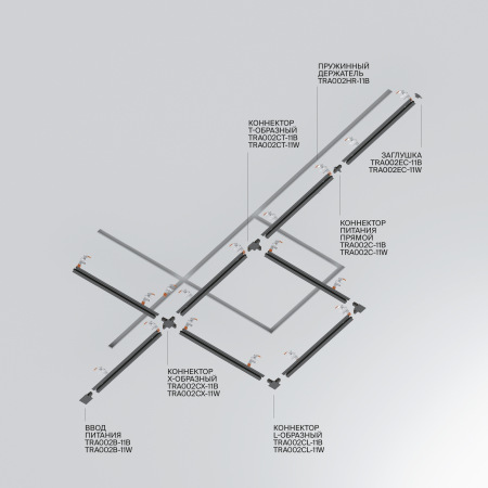 Шинопровод 2м Unity встраиваемый черный, TRX004-112B