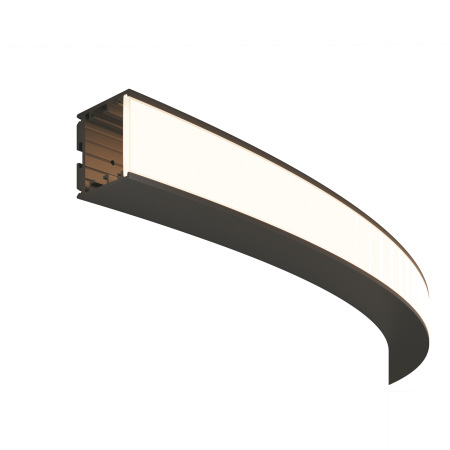 Радиусный профиль 35x35 Ø1500мм внешний 1/4 круга черный, ALM-3535R-B-EX-90°-1.5M