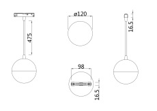 Трековый подвесной светильник Kiat S35 3000K 10Вт, TR018-2-10W3K-W