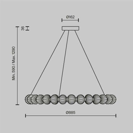 Подвесная светодиодная люстра Maytoni Amulet MOD555PL-L30CH4K