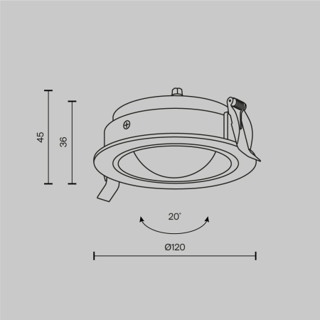 Встраиваемый светильник Lens 12Вт 4000К 70°, DL105-12W4K-B