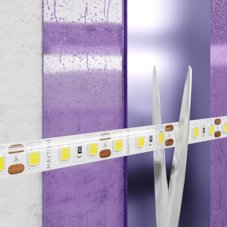 Светодиодная лента 12В 2835 9,6Вт/м 6000K 5м IP65, 10113