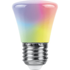 Лампа светодиодная, (1W) 230V E27 RGB C45, LB-372 матовый плавная сменая цвета