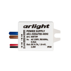 Блок питания ARJ-KE04700-MINI (2.8W, 700mA) (Arlight, IP20 Пластик, 5 лет)