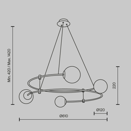 Подвесной светильник Balance G9х4, MOD317PL-04G