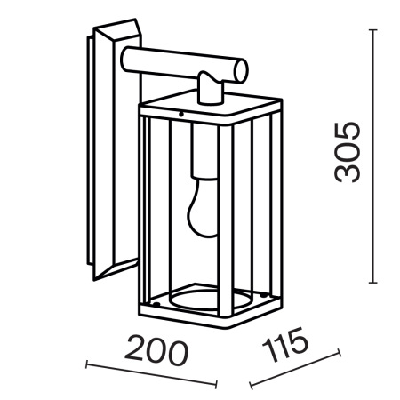 Настенный светильник (бра) Cell E27x1 15Вт IP65, O452WL-01GF1