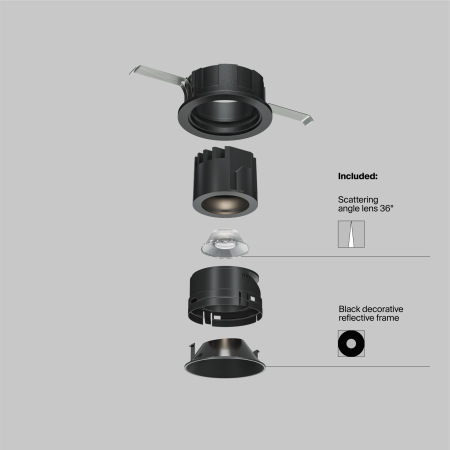 Встраиваемый светильник Wise 4000K 7W 36°, DL057-7W4K-B