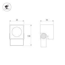 Светильник ALT-BLOCK-S65x65-5W Warm3000 (GR, 60 deg, 230V) (Arlight, IP66 Металл, 3 года)