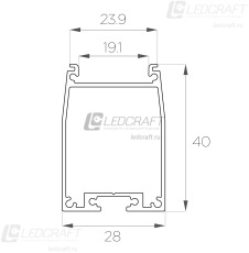 Профиль накладной алюминиевый LC-LP-R-4028-2 Anod