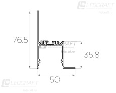 Профиль накладной алюминиевый LC-NKU-7650-2 Anod