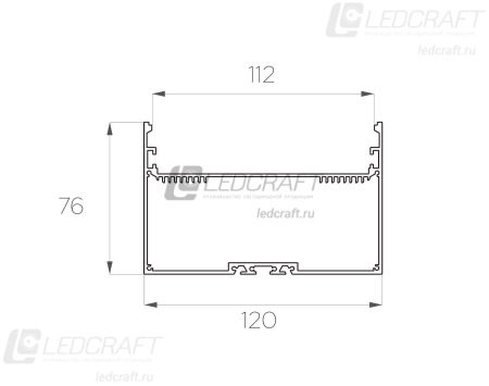 Профиль накладной алюминиевый LC-LP-76120-2 Anod