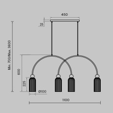 Подвесной светильник Antic E14х4, MOD302PL-04CG