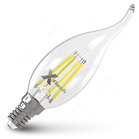 Светодиодная лампа филамент E14 FL CA35 4W 220V, 48823