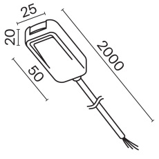 Ввод питания(2м) Radity для встраиваемого монтажа белый TRA084B-12W-200