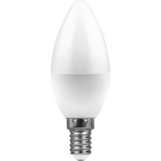 Лампа светодиодная, (9W) 230V E14 6400K C37, LB-570