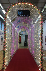 Светодиодный туннель-арка 2х4х2м, розовый